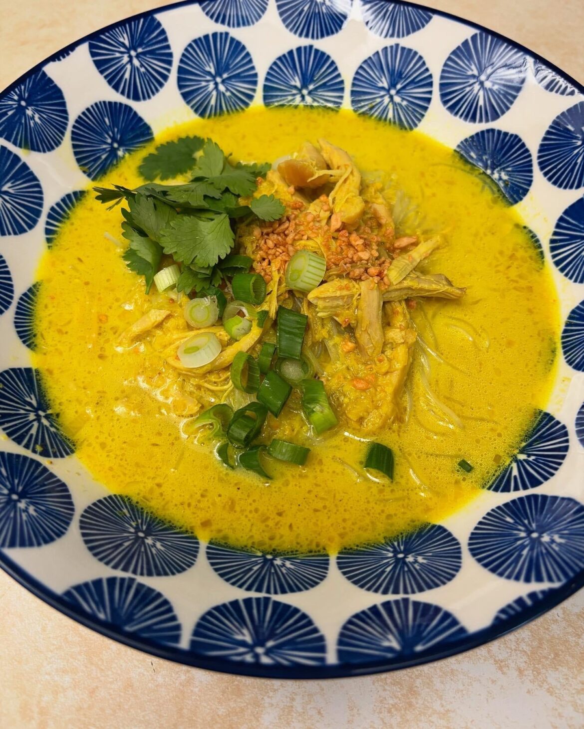 [OC] My take on Soto Ayam, an Indonesian chicken noodle soup. This wasn’t entirely authentic, but it was delicious nonetheless.