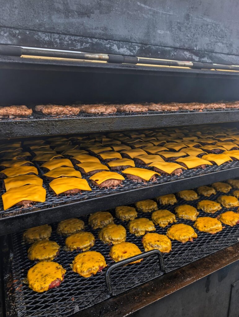 Smoked Cheeseburgers. My absolute favourite way to do burgers. Served with Burger Sauce, Bacon Jam and Pickles