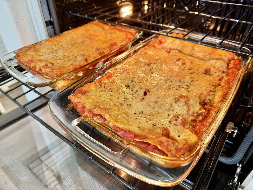 We made lasagna as a family and shared with our neighbors