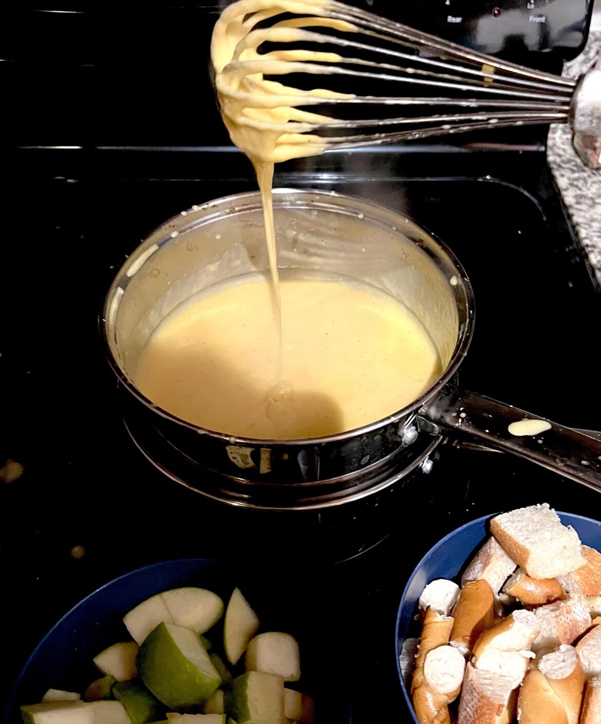 fondue!🫕cropped out the mess it made on the stove lol