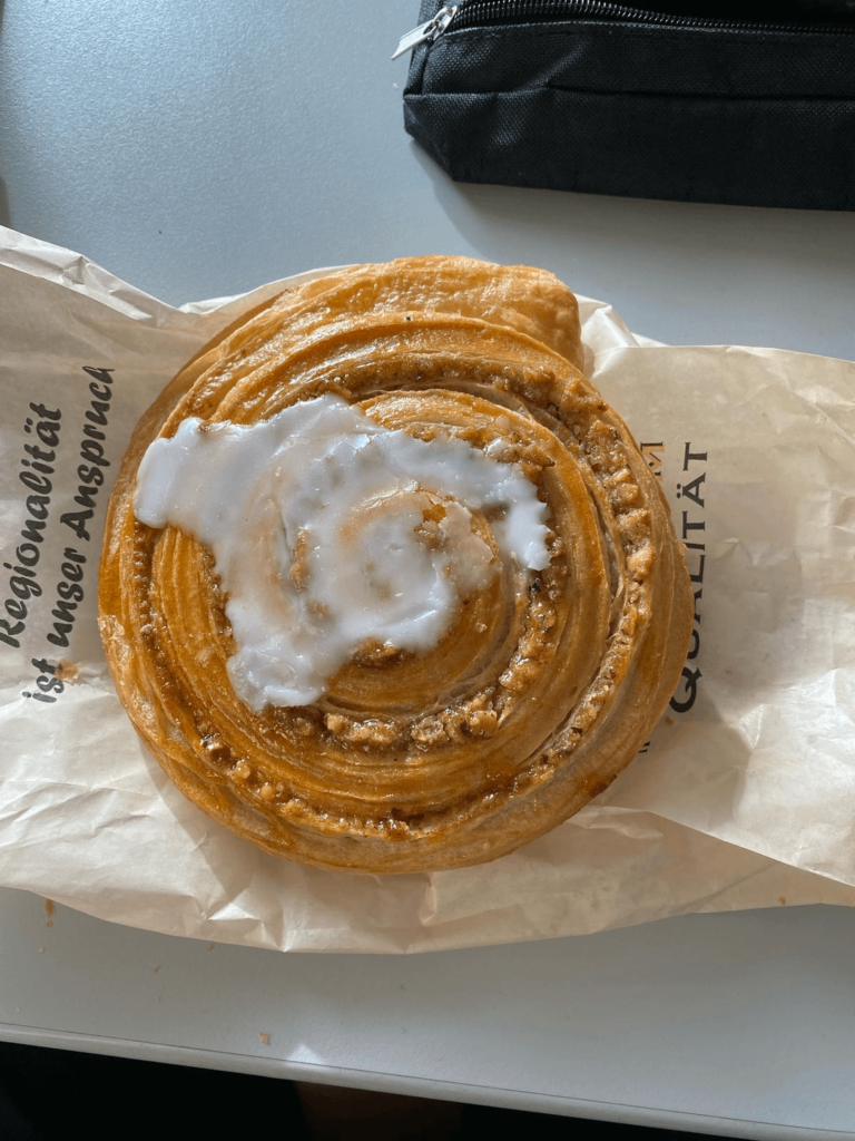 Calorie count in this thing? Don't know what it's called. Got it from the cafeteria. I am sure it was more than 100g. Pretty dense.