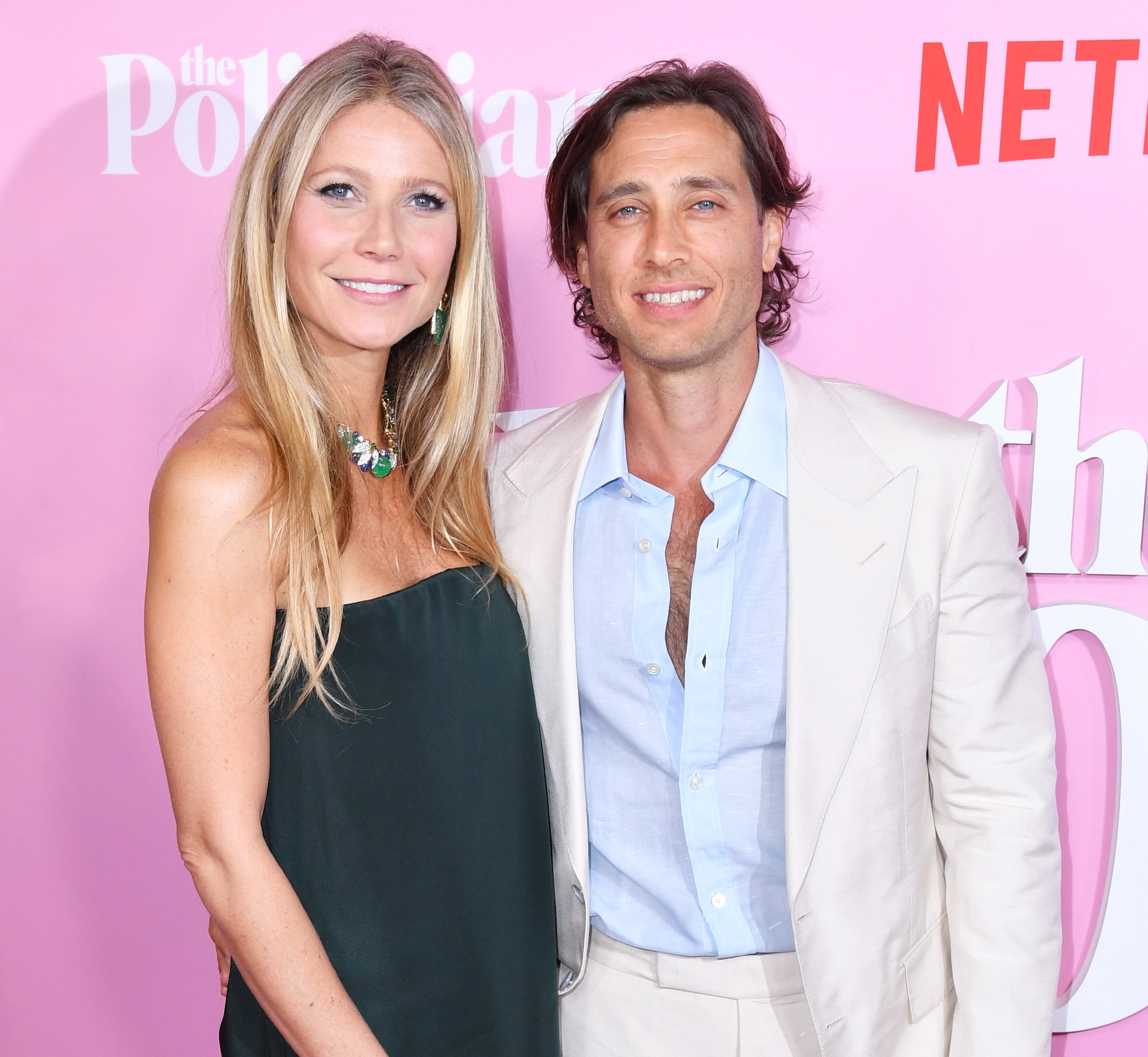 Gwyneth Paltrow and Brad Falchuk at the premiere of "The Politician."