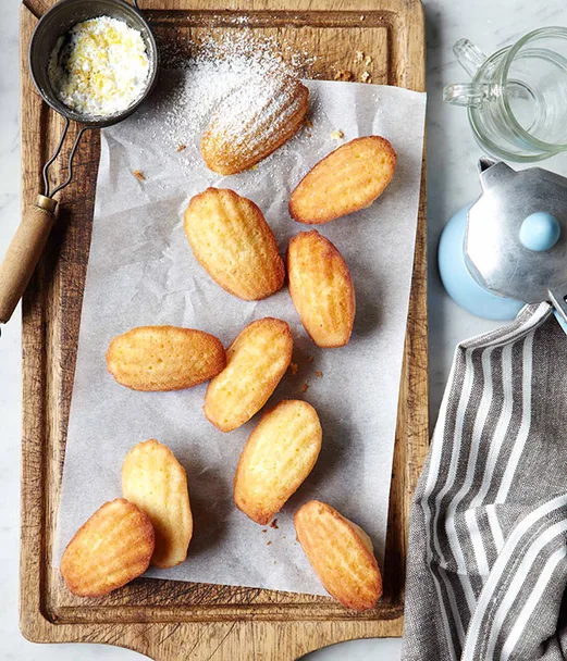 Madeleines with lemon sugar