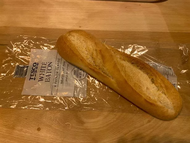 The Tesco baguette cost 60p for 200g
