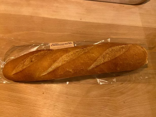 The Sainsbury's baguette cost 90p for 400g