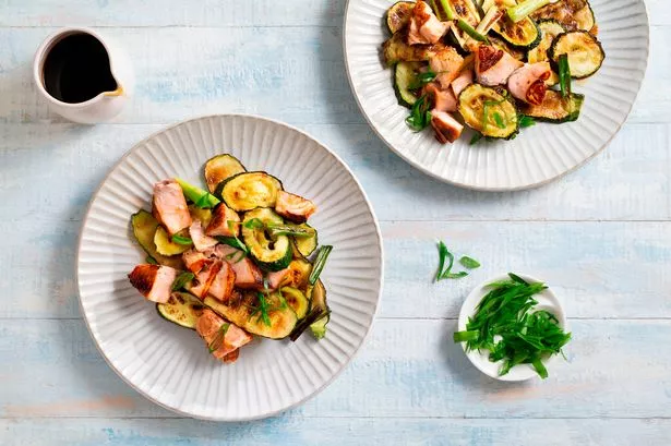Teriyaki Salmon with Courgettes