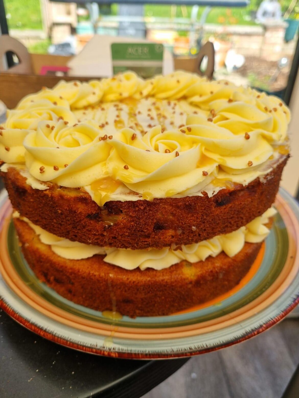 I baked a toffee apple cake.