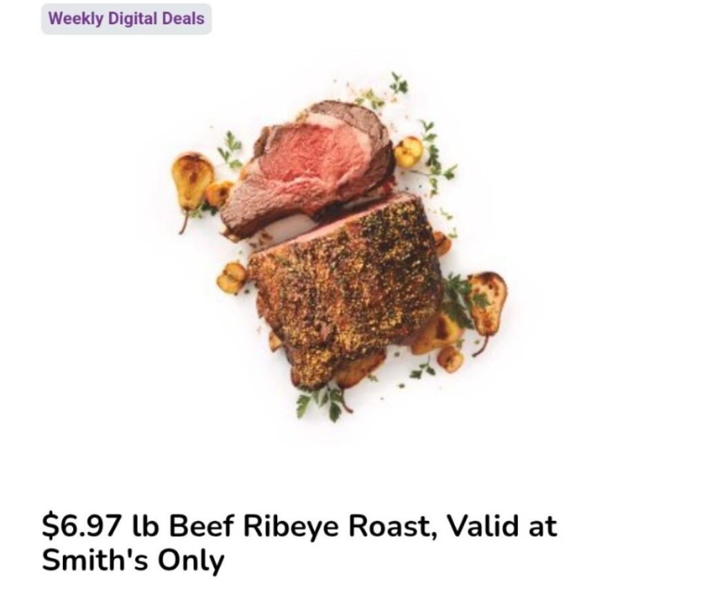Rib roast sale.