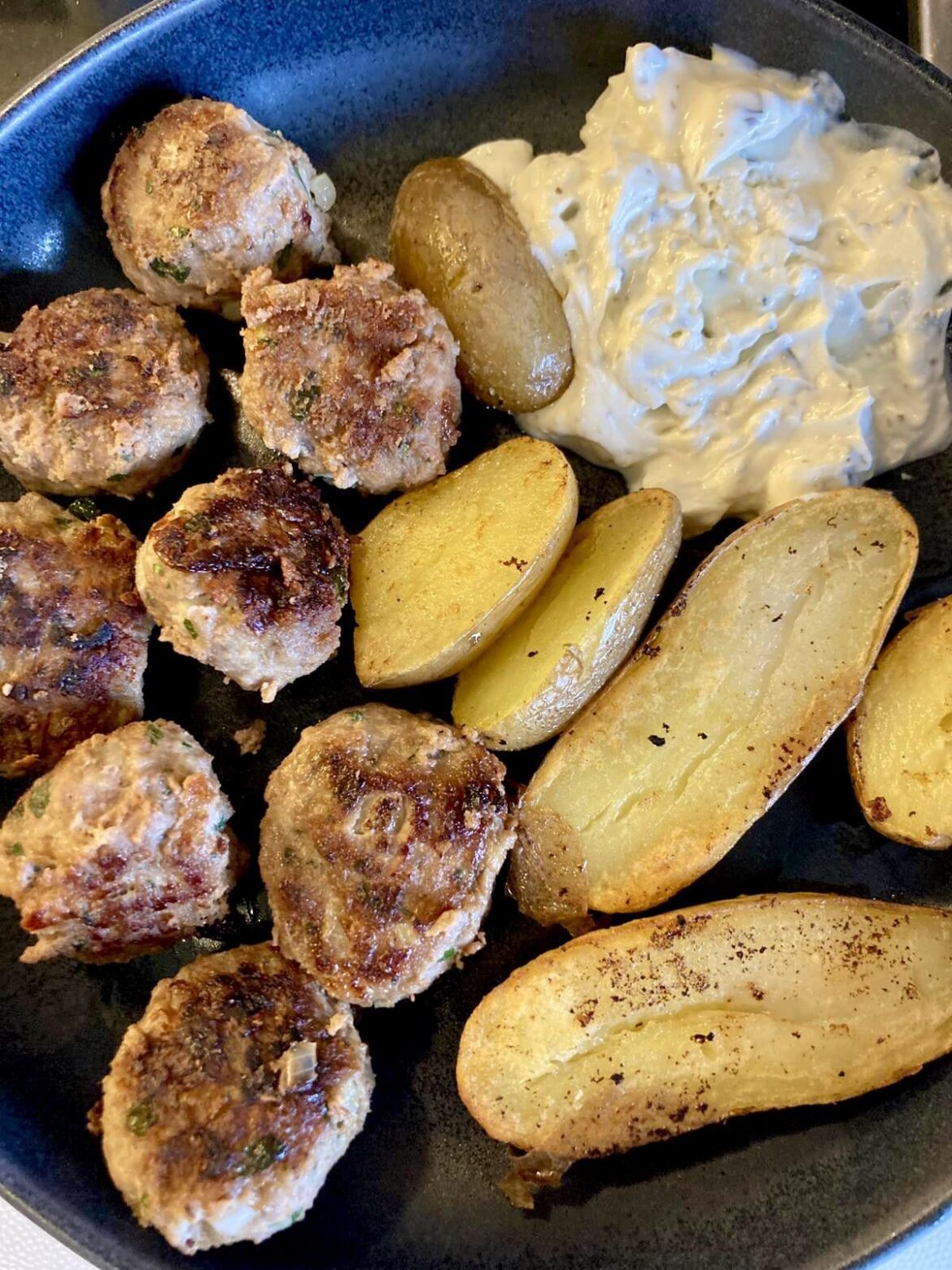 Meatballs, potatos and quark