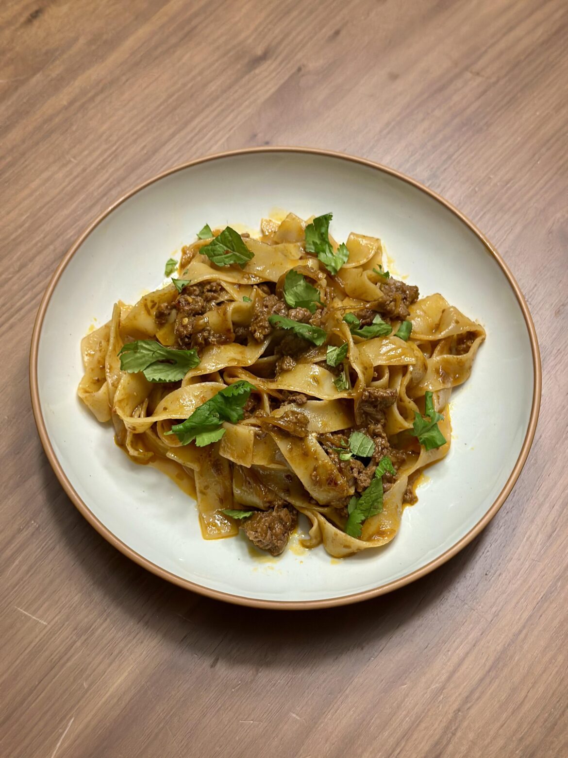 [OC] cumin lamb pappardelle