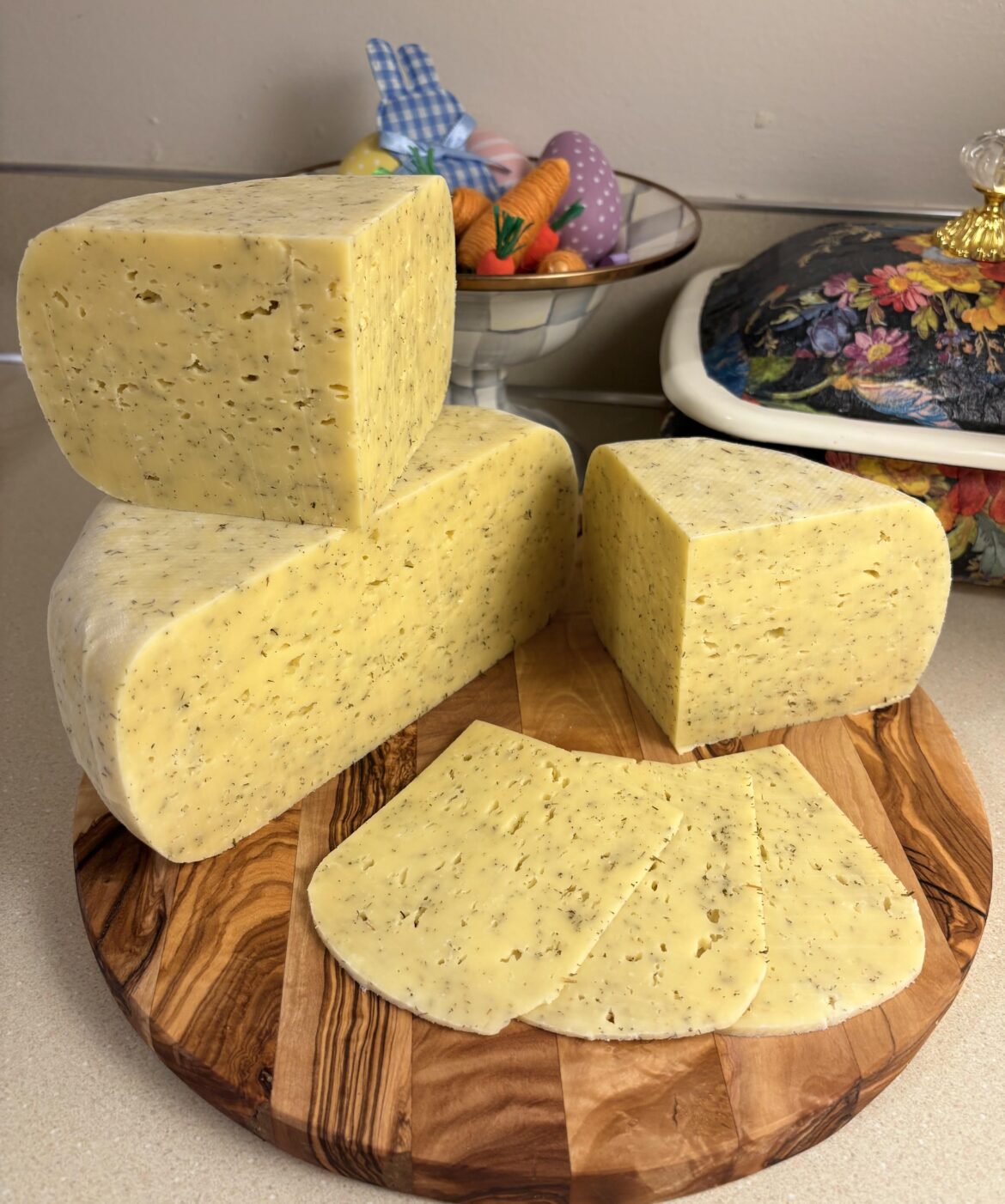 (Photo Reshot for quality) Homemade Havarti Dill cheese