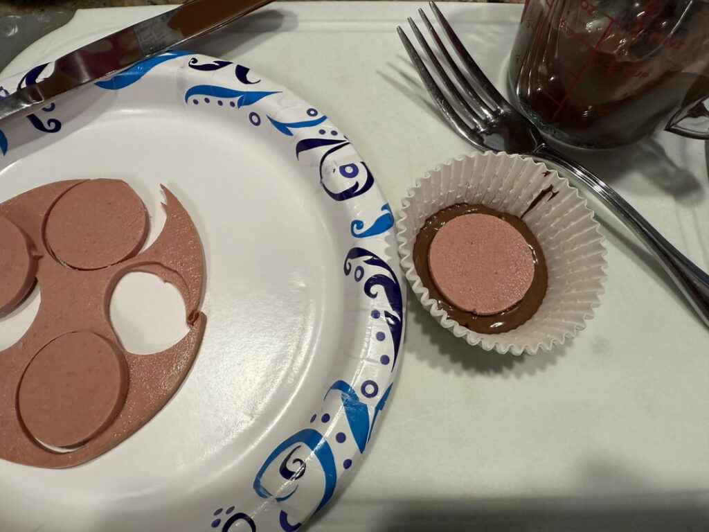 I made Reese’s bologna cups for my kids today as an April Fools' prank. They both fell for it.