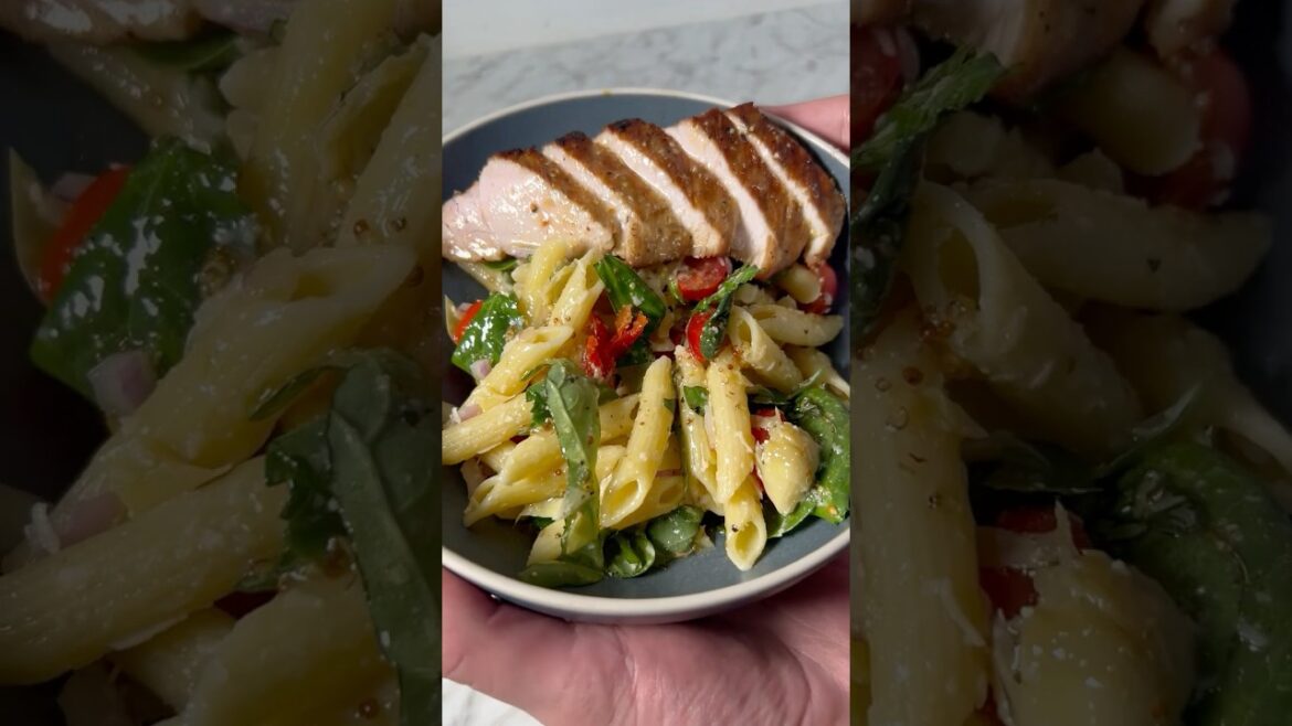 This Pasta Salad was so good that the Protein was our Side Dish