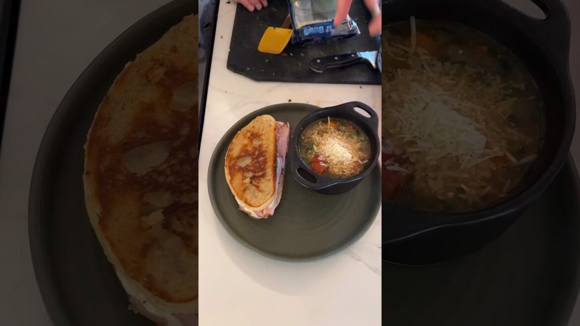 Homemade Minestrone and Ham and Swiss Melts. #lcjensen #soup #lunch #recipe #foodshorts #food