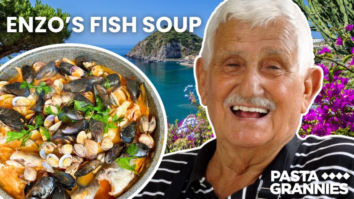90yr old Enzo makes Mediterranean Seafood Soup from Ischia, Naples | Pasta Grannies