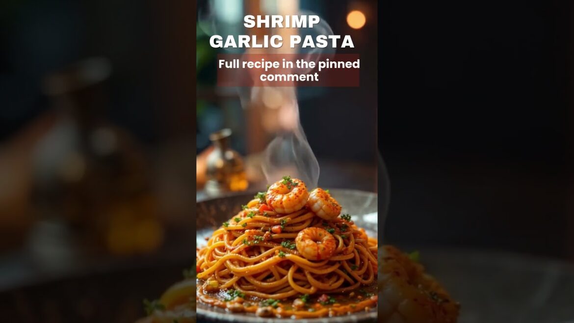 Lazy Garlic Shrimp Pasta Recipe #food #shorts #recipe