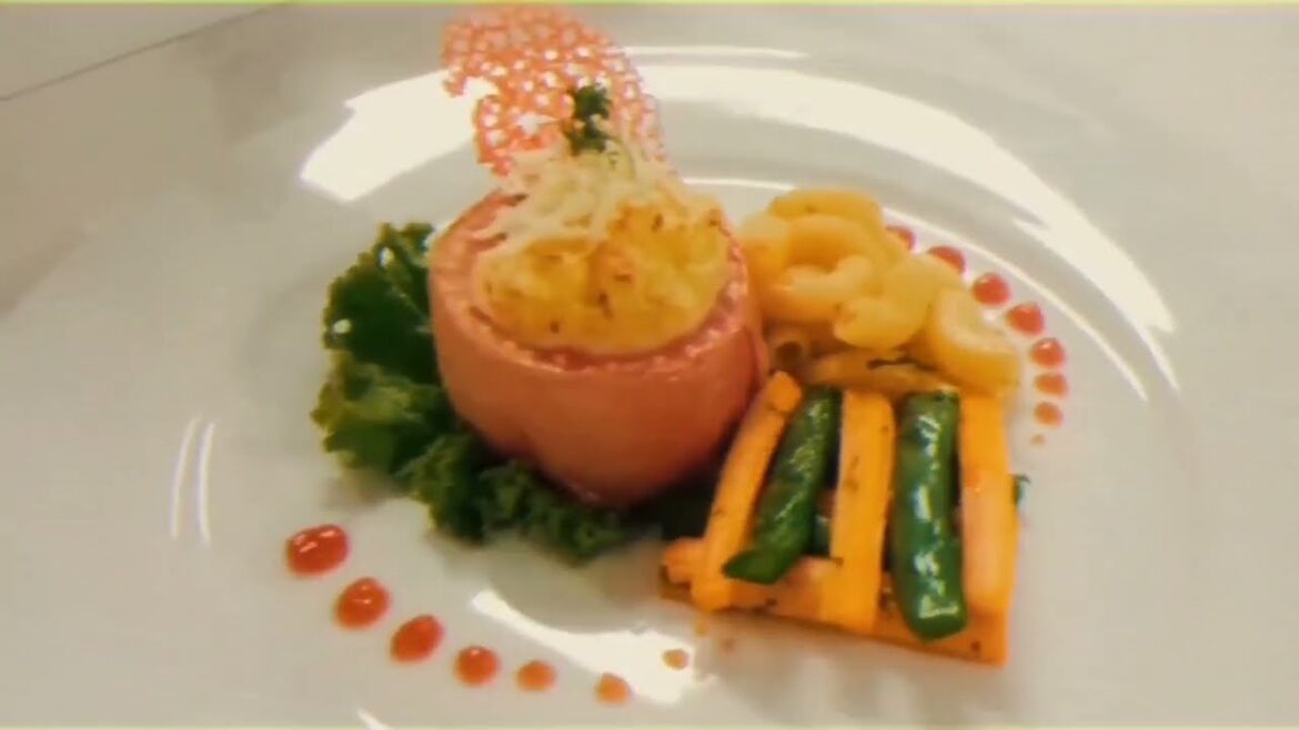 Stuffed Baked Tomato with Sautee Macaroni