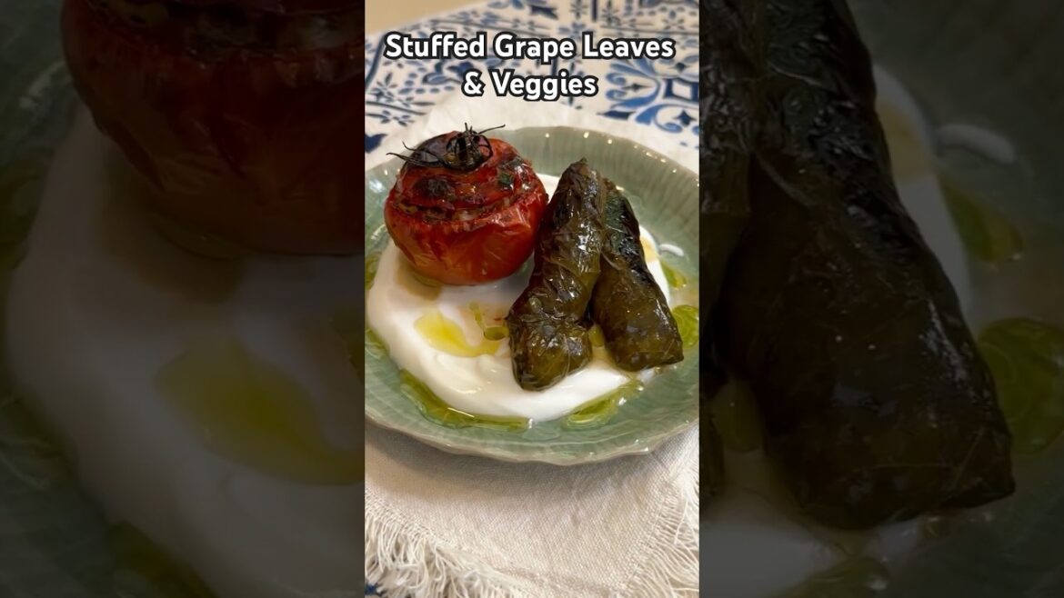 Stuffed Grape Leaves & Veggies – Easy Vegetarian Recipe #grapeleaves #vegetarianrecipes