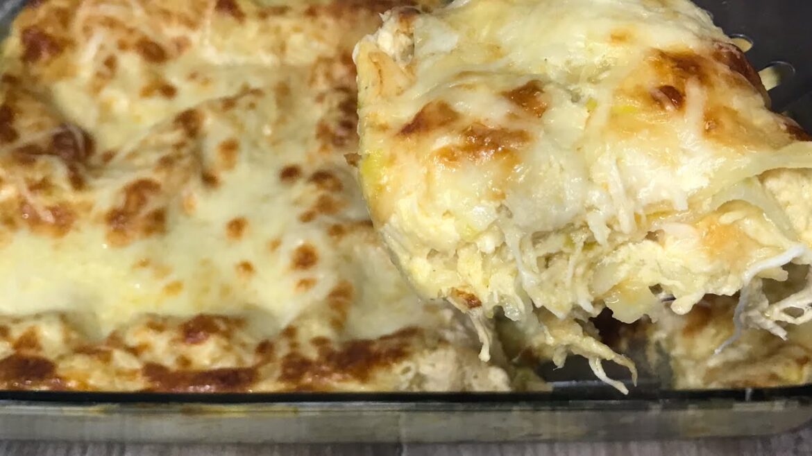 Lasanha de FRANGO com Alho poró ao Molho Branco