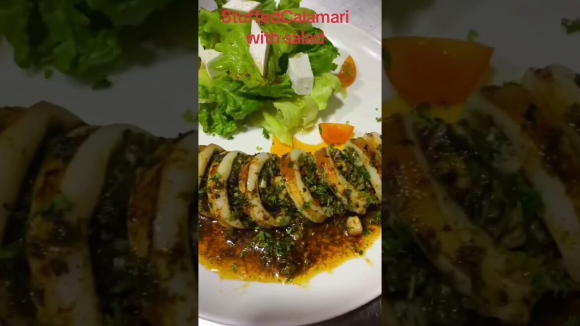 STUFF CALAMARI WITHE SALAD#chefselection #foryoustudio #fooryou #fooryou #axpans