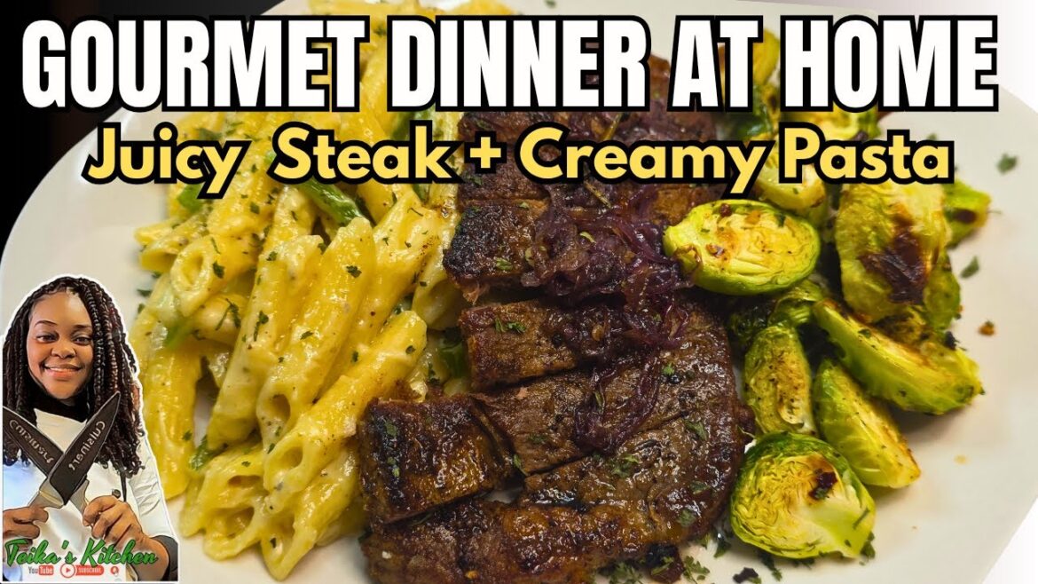 Restaurant-Style Steak Dinner at Home | Rosemary Butter Steak, Creamy Pasta & Roasted Veggies Restaurant-Style Steak Dinner at Home | Rosemary Butter Steak, Creamy Pasta & Roasted Veggies