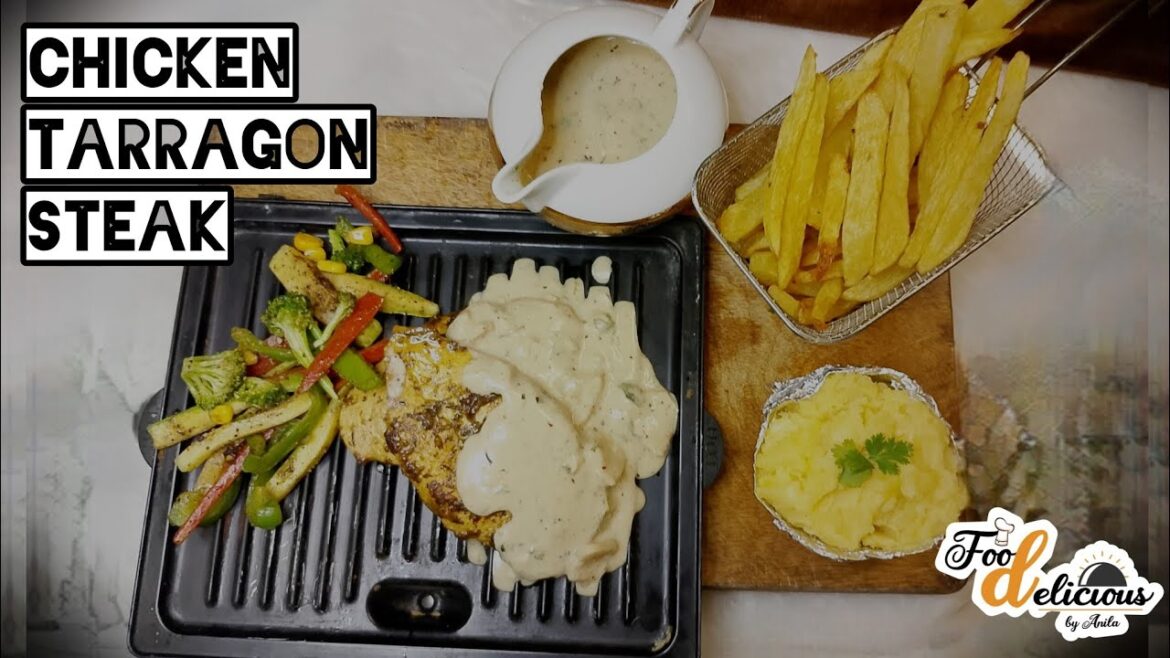 Restaurant Style Chicken Tarragon Steak With Sidelines | Mashed Potatoes | Delicious Tarragon Sauce