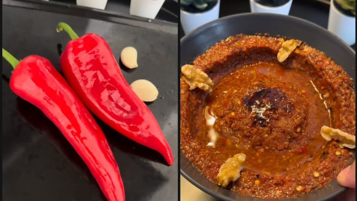 Muhammara ~ Roasted Peppers and Walnuts dip || Middle Eastern Pepper and Walnut Dip Muhammara ~ Roasted Peppers and Walnuts dip || Middle Eastern Pepper and Walnut Dip