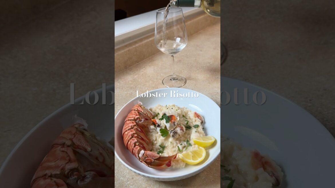 Creamy risotto with a garlic butter lobster twist! #cooking #food #seafood