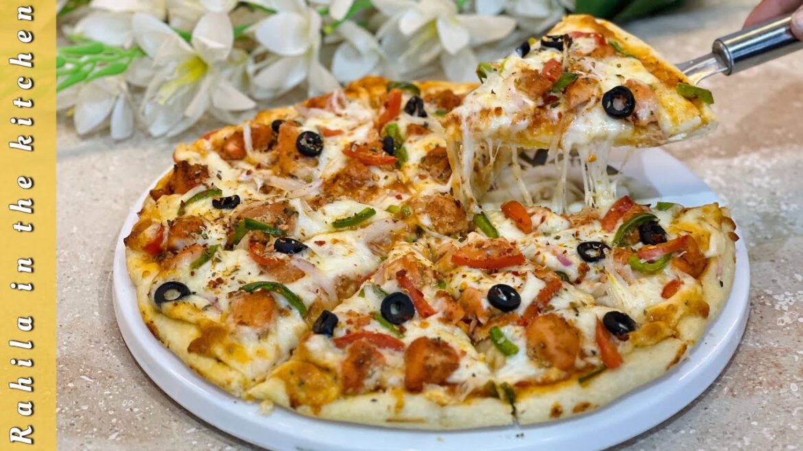 Chicken Tikka Pizza Recipe by Rahila in the kitchen