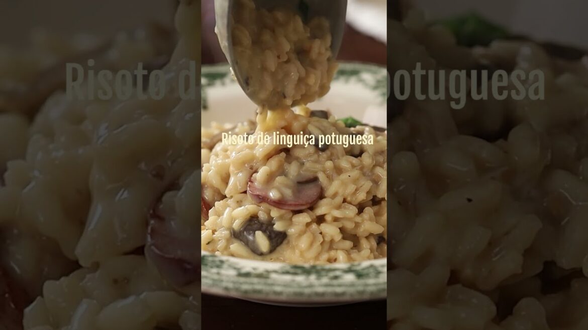 Risoto de linguiça portuguesa, funghi e mascarpone