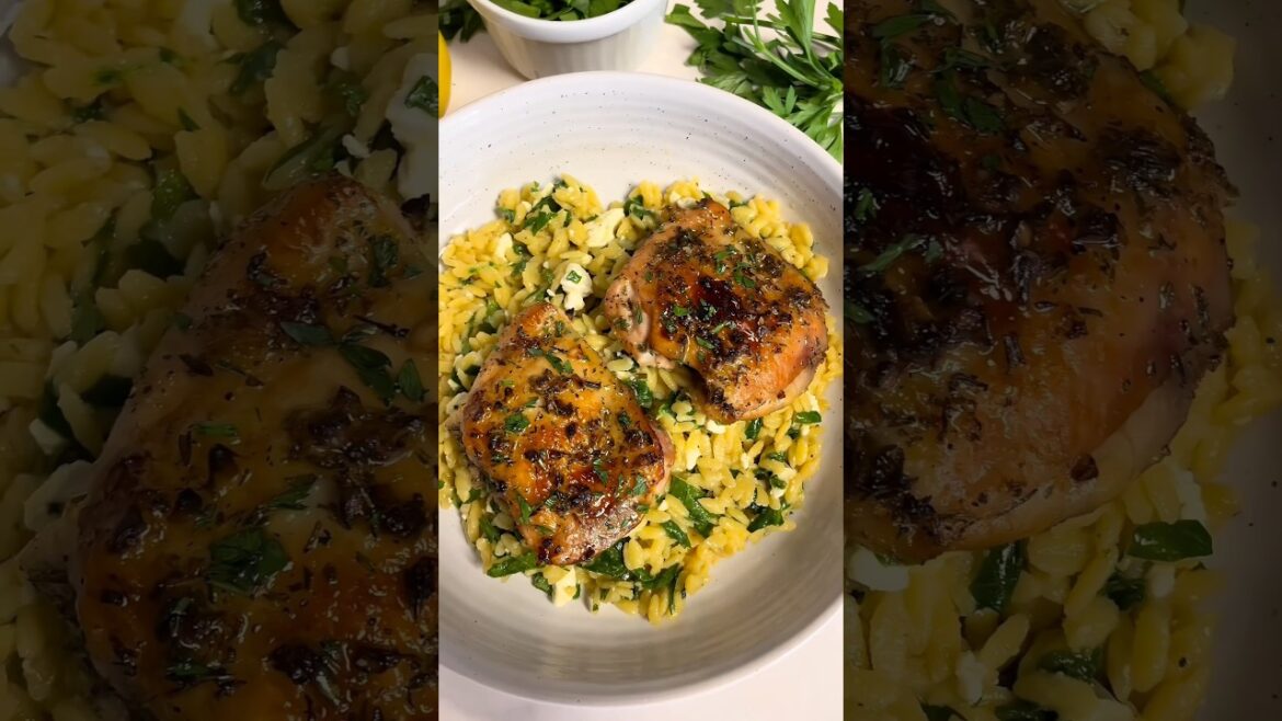 Garlic Lemon Chicken with Spinach Feta GLUTEN FREE ORZO #healthyrecipes #healthy #easyrecipe Garlic Lemon Chicken with Spinach Feta GLUTEN FREE ORZO #healthyrecipes #healthy #easyrecipe