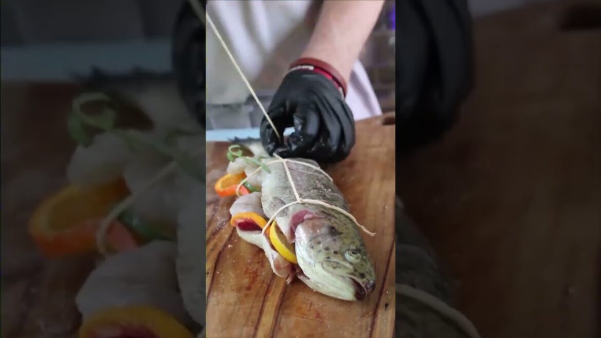 Trout Stuffed with Shrimp, Citrus, and Herbs