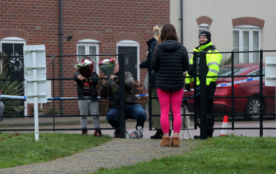 Well-wishers left flowers near the scene. (SWNS)