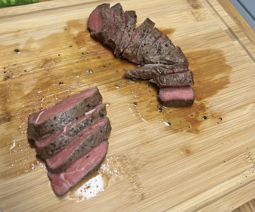 My dog’s birthday steaks.  We shared.