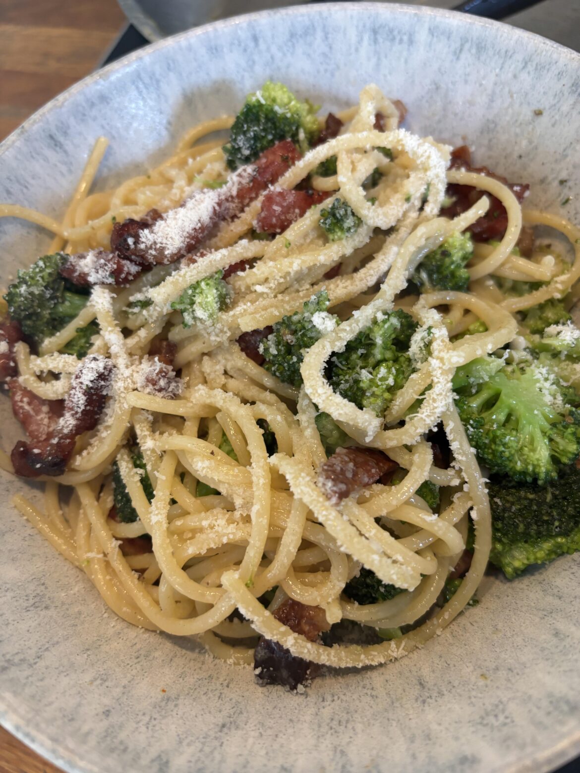 Guanciale and broccoli