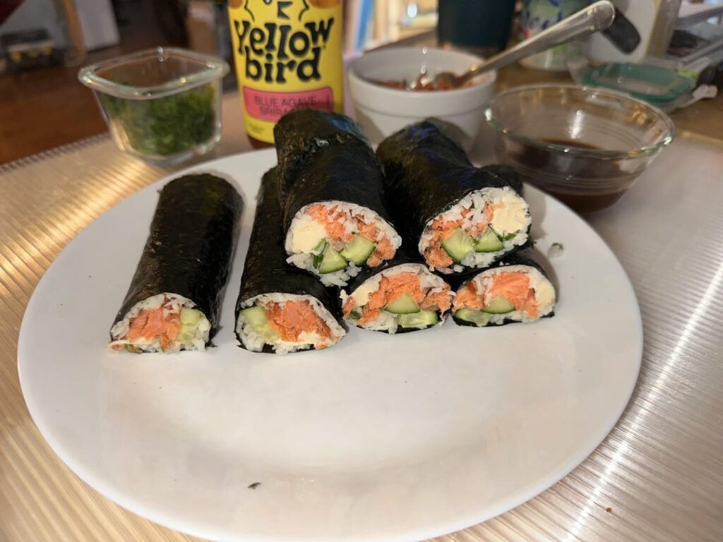 Something a little different for dinner.. Philadelphia roll!