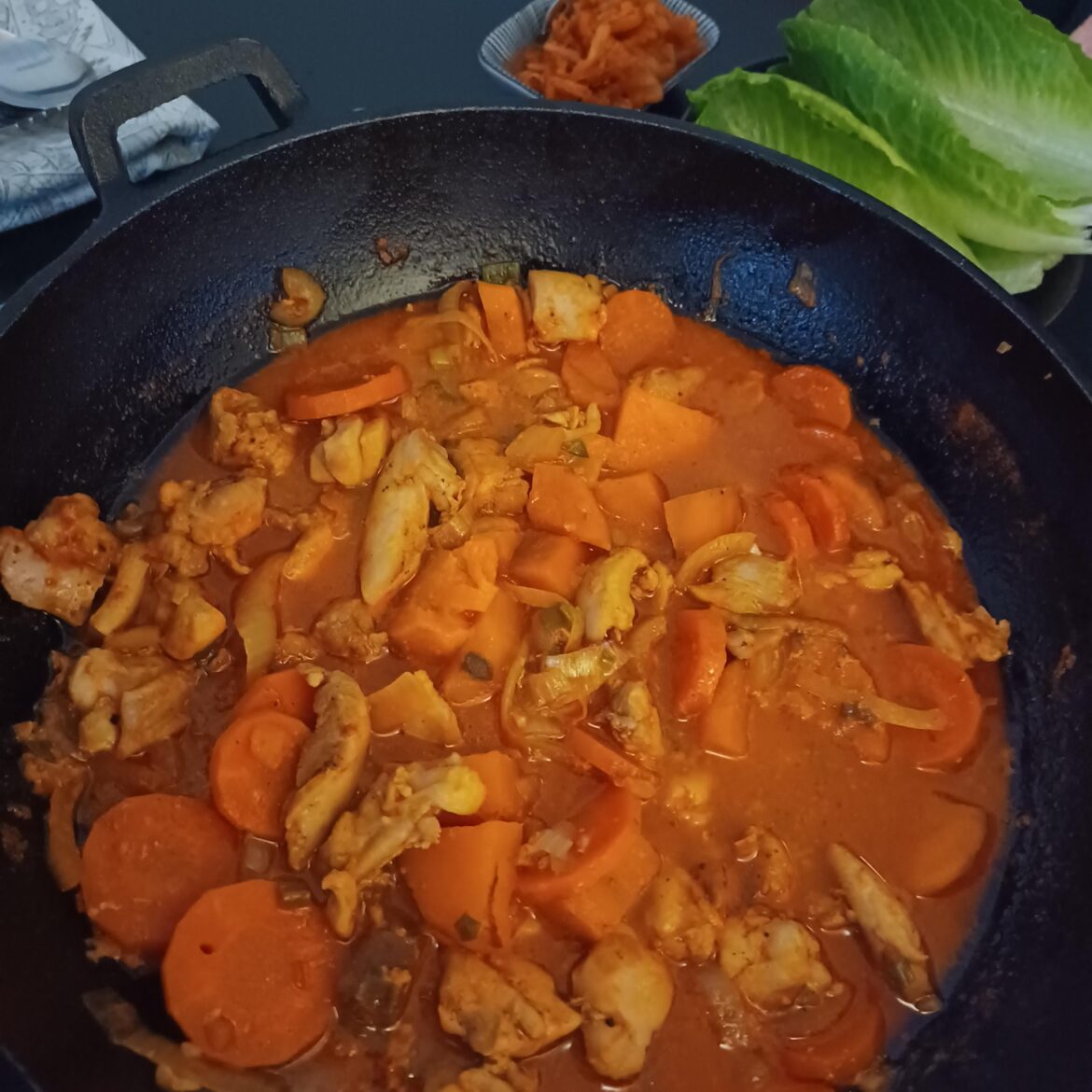 My first attempt at making Korean food...dak galbi!
