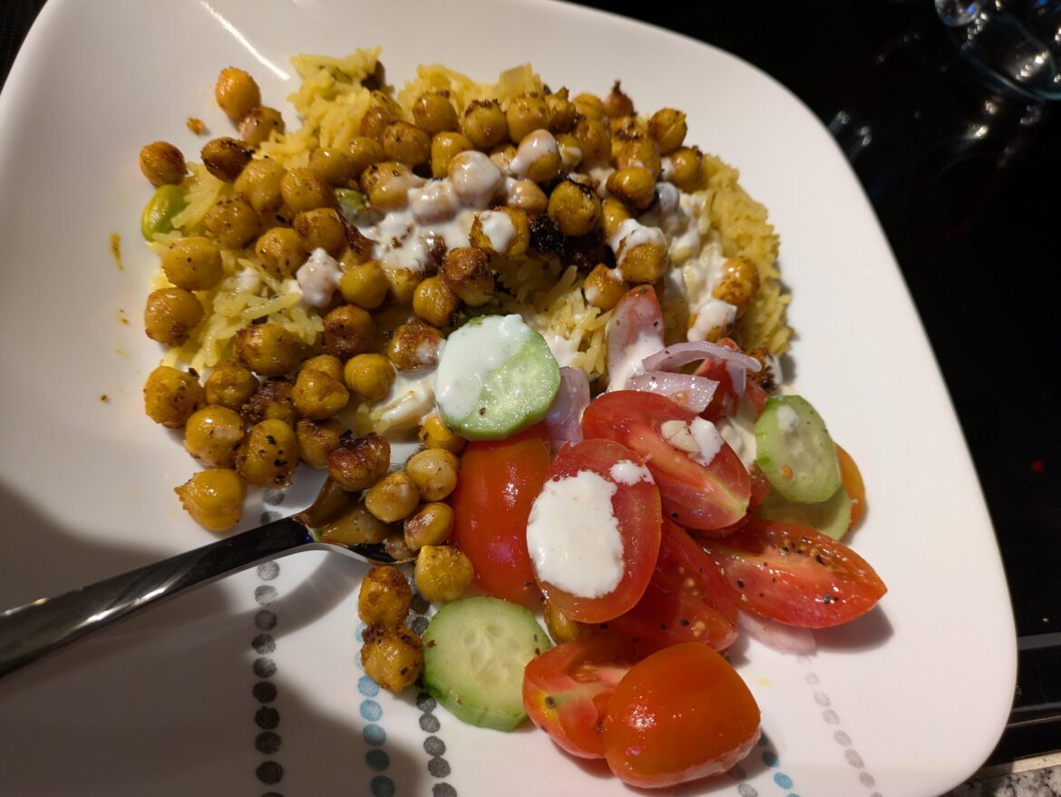 Vegan shawarma-spiced chickpeas