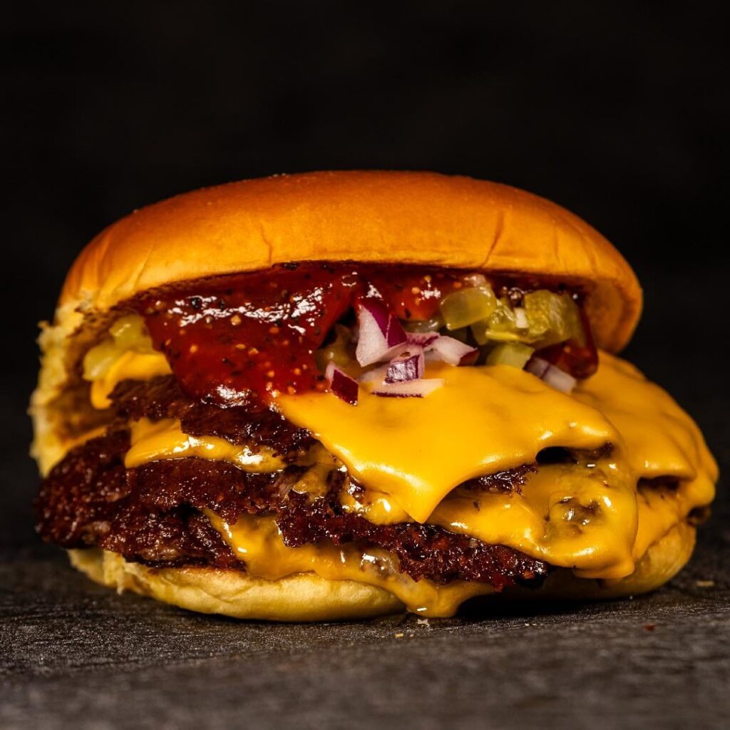 Made a triple cheeseburger today! [OC]