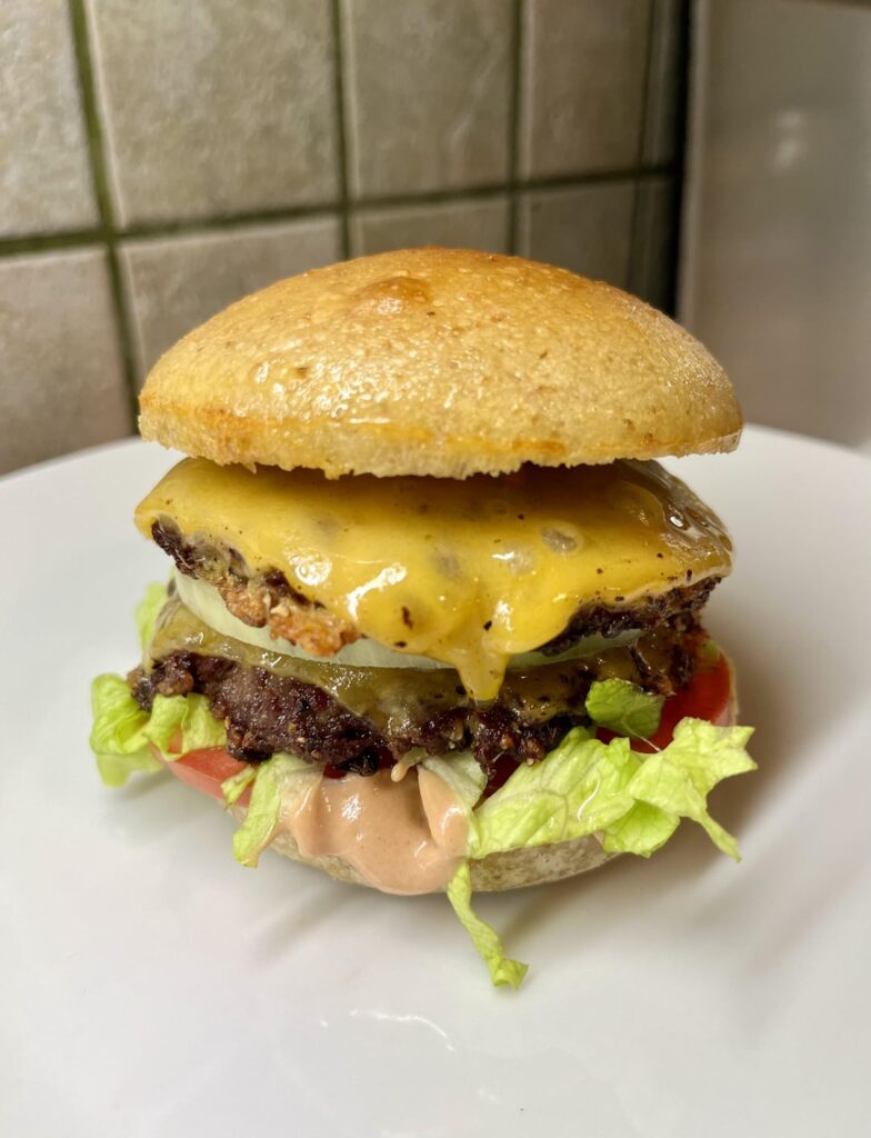Inspired by the In-N-Out's Double-Double | With sourdough bread buns | The Fat Chamois