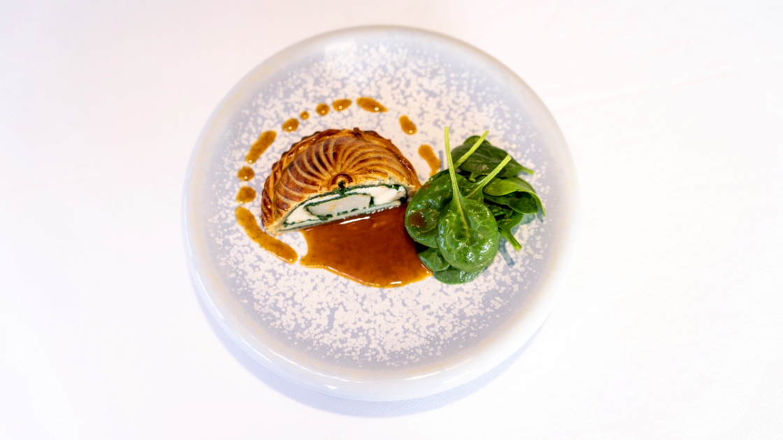 The "scallop pithivier" at the new Three-Star restaurant Christopher Coutanceau in La Rochelle, France. ©Christopher Coutanceau