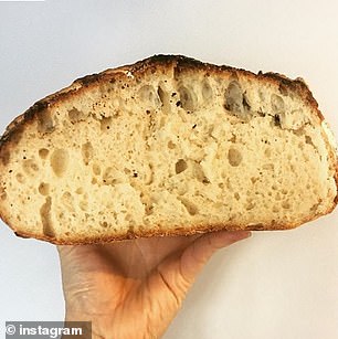 Cross section: She also shared a photo of the cross section of the bread