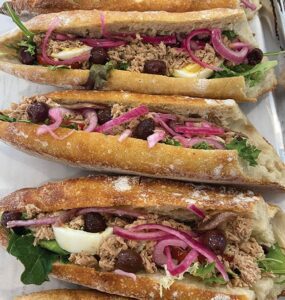 Pan Bagnat from the South of France, a salad Nicoise-style sandwich on country bread, will be among the lunch specials that change weekly at Le Bec Sale.