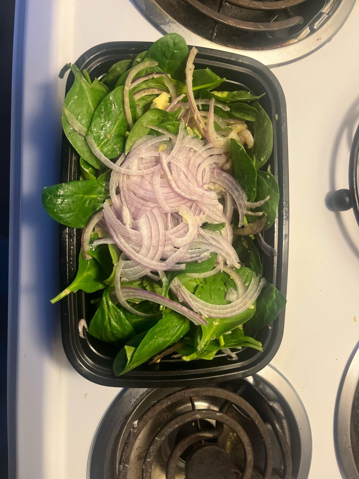 I shaved some onions in, mixed it. Added more on top