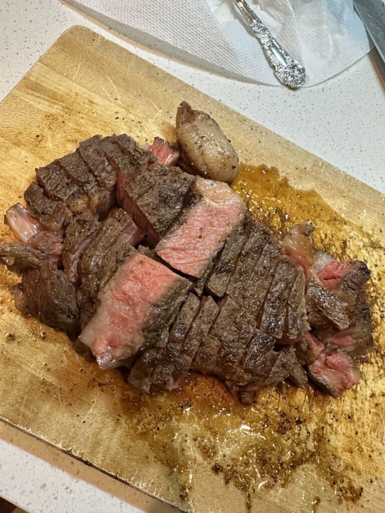 130° ribeye and crab legs