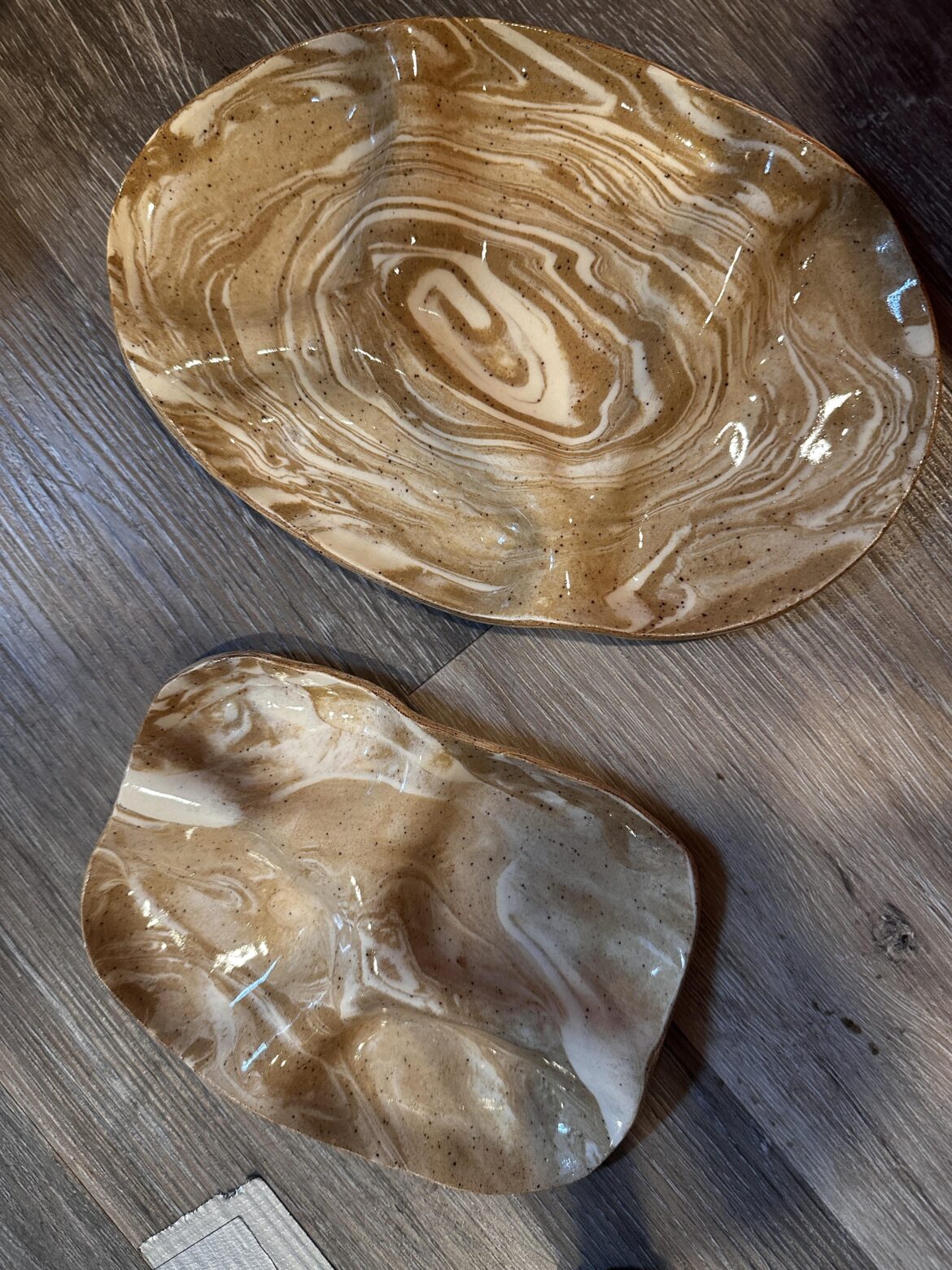 Marbled ceramic charcuterie boards