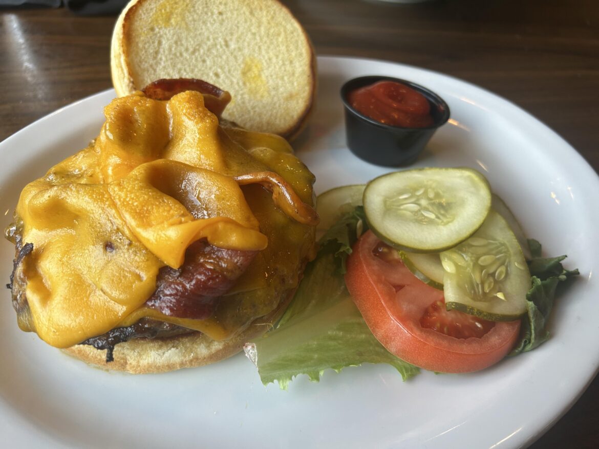 Got this Cheese and bacon burger at Lucky’s. It was so good.