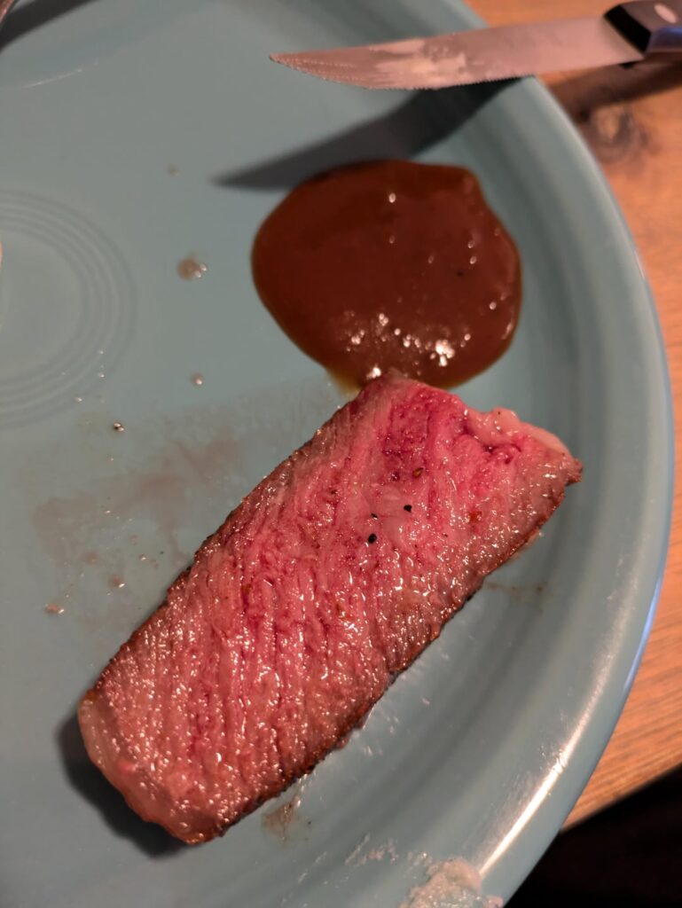 Like a C- grade? Also sometimes steak sauce tastes good.