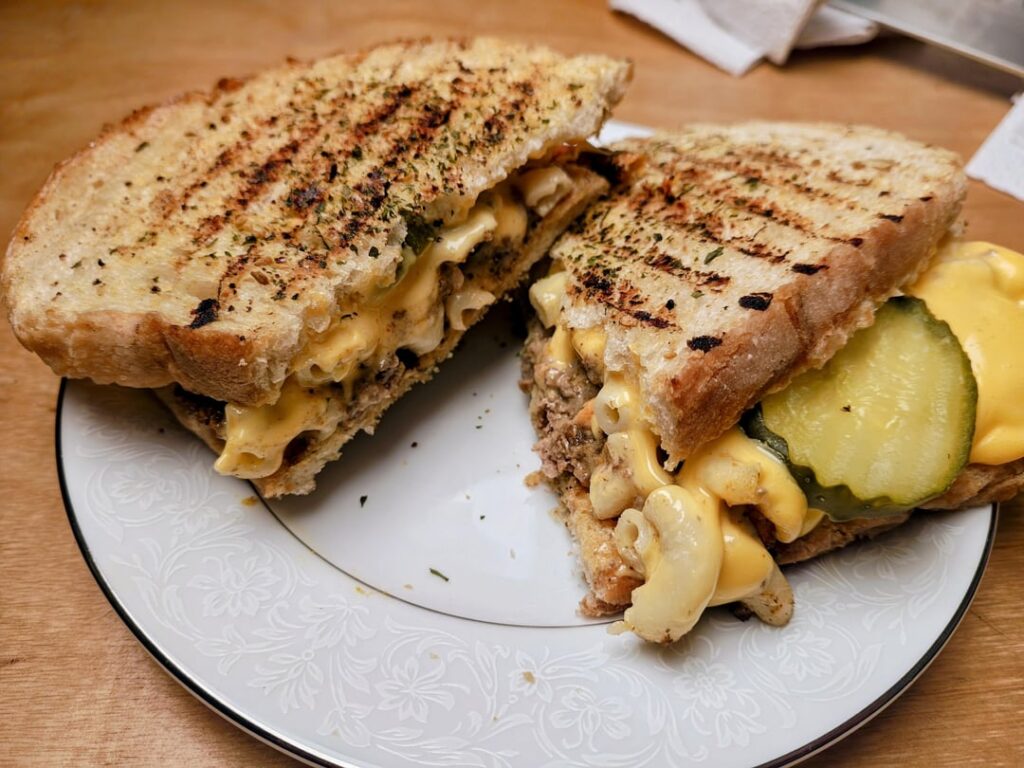 I chopped up my garbage plate and slapped it into a panini