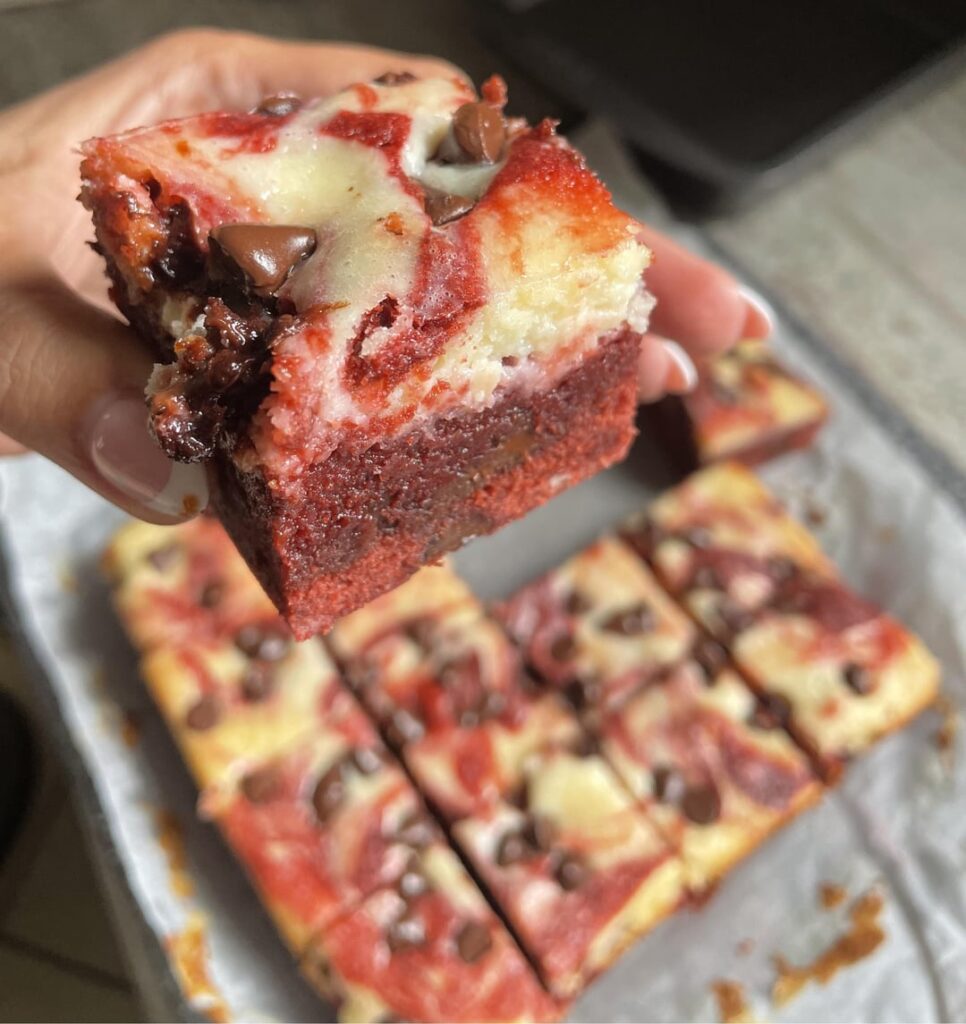 Red velvet cheesecake brownies I made for friends